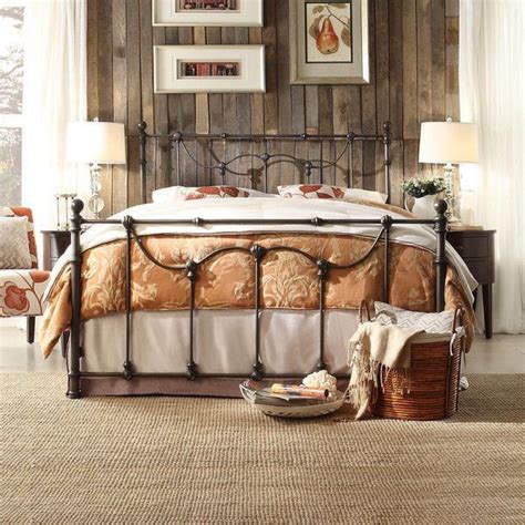 country house look metal beds|rustic metal beds.